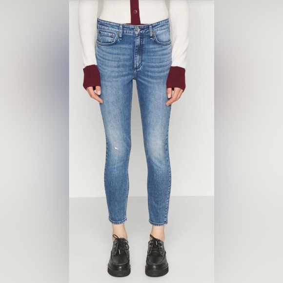 RAG & BONE Nina High Rise Ankle Skinny in Malibu Sz 26 Flexi Stretch - Picture 1 of 16